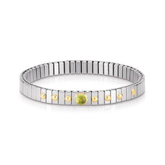 Nomination Armbander XTE SMALL Edelstahl und 18K-Gold und 1 Halbedelstein (005_PERIDOT)