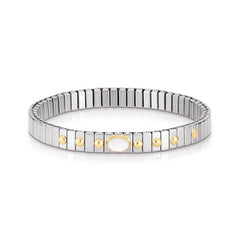 Nomination Armbander XTE SMALL aus Edelstahl und 18K-Gold mit 1 Edelstein (012_PERLMUTT WEISS)