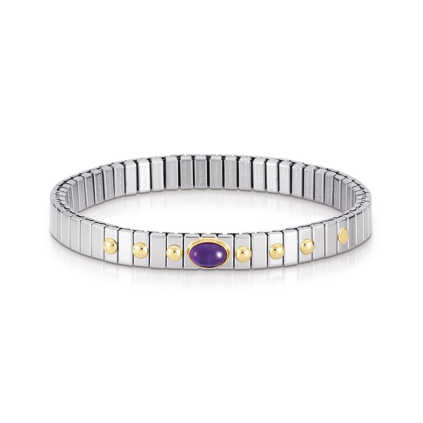 Nomination Armbander XTE SMALL Edelstahl und 18K-Gold und 1 Halbedelstein (002_AMETHYST)