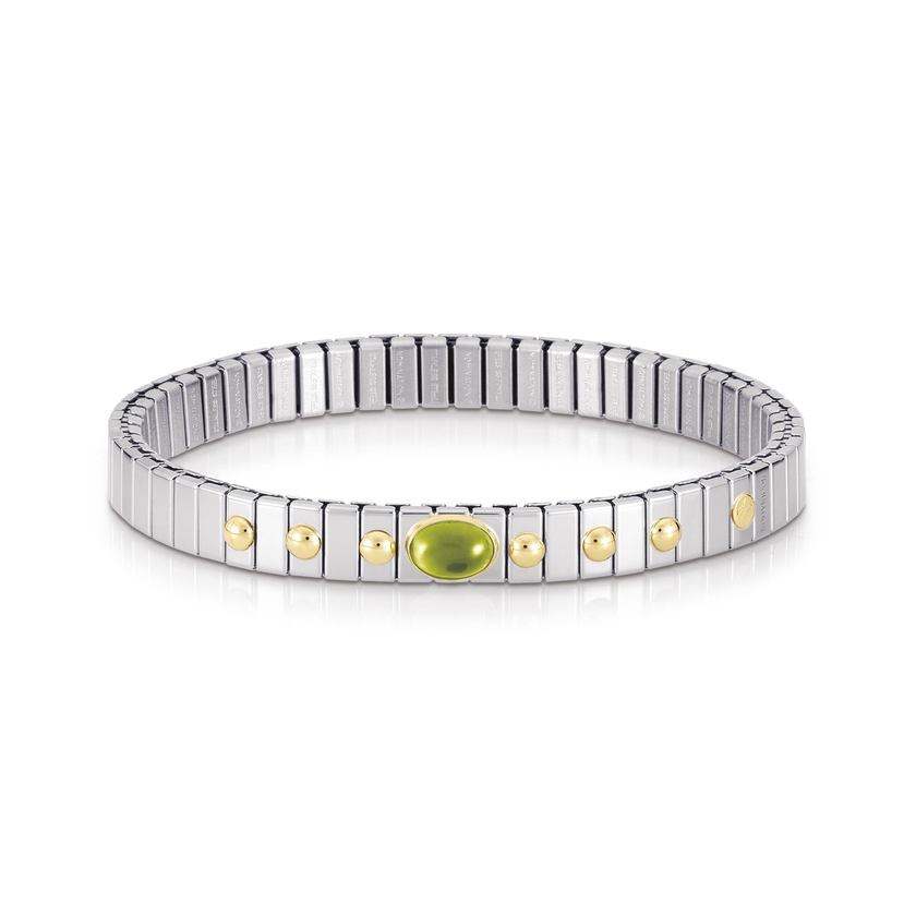 Nomination Armbander XTE SMALL Edelstahl und 18K-Gold und 1 Halbedelstein (005_PERIDOT)