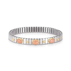 Nomination Armbander XTE SMALL aus Edelstahl und 18K-Gold mit drei Edelsteinen (010_KORALLE ROSA)