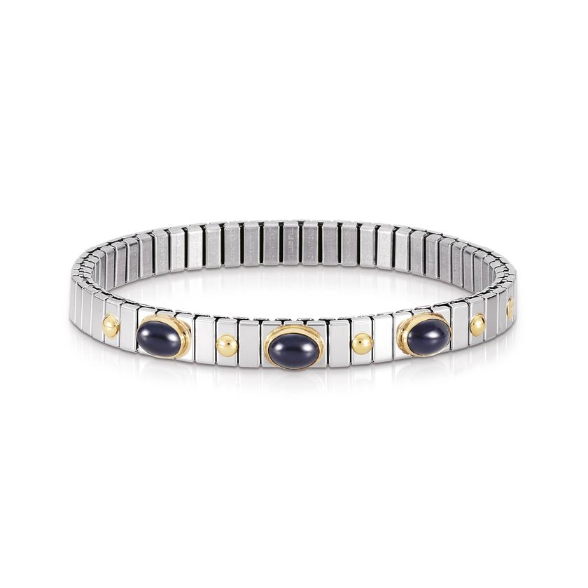 Nomination Armbander XTE SMALL Edelstahl und 18K-Gold und 3 Halbedelst, (008_SAPHIR)