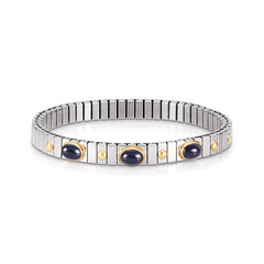 Nomination Armbander XTE SMALL Edelstahl und 18K-Gold und 3 Halbedelst, (008_SAPHIR)