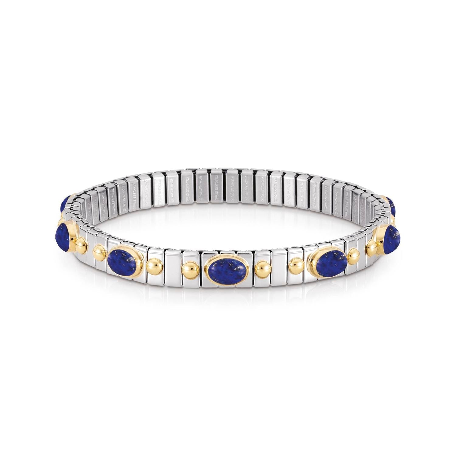 Nomination Armbander XTE SMALL Edelstahl und 18K-Gold mit zehn Edelsteinen (009_LAPISLAZULI)