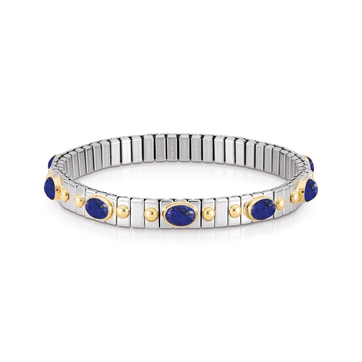 Nomination Armbander XTE SMALL Edelstahl und 18K-Gold mit zehn Edelsteinen (009_LAPISLAZULI)