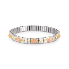 Nomination Armbander XTE SMALL Edelstahl und 18K-Gold mit zehn Edelsteinen (010_KORALLE ROSA)