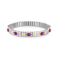 Nomination Armbander XTE SMALL Edelstahl, 18K-Gold und zehn Halbedelsteinen (002_AMETHYST)