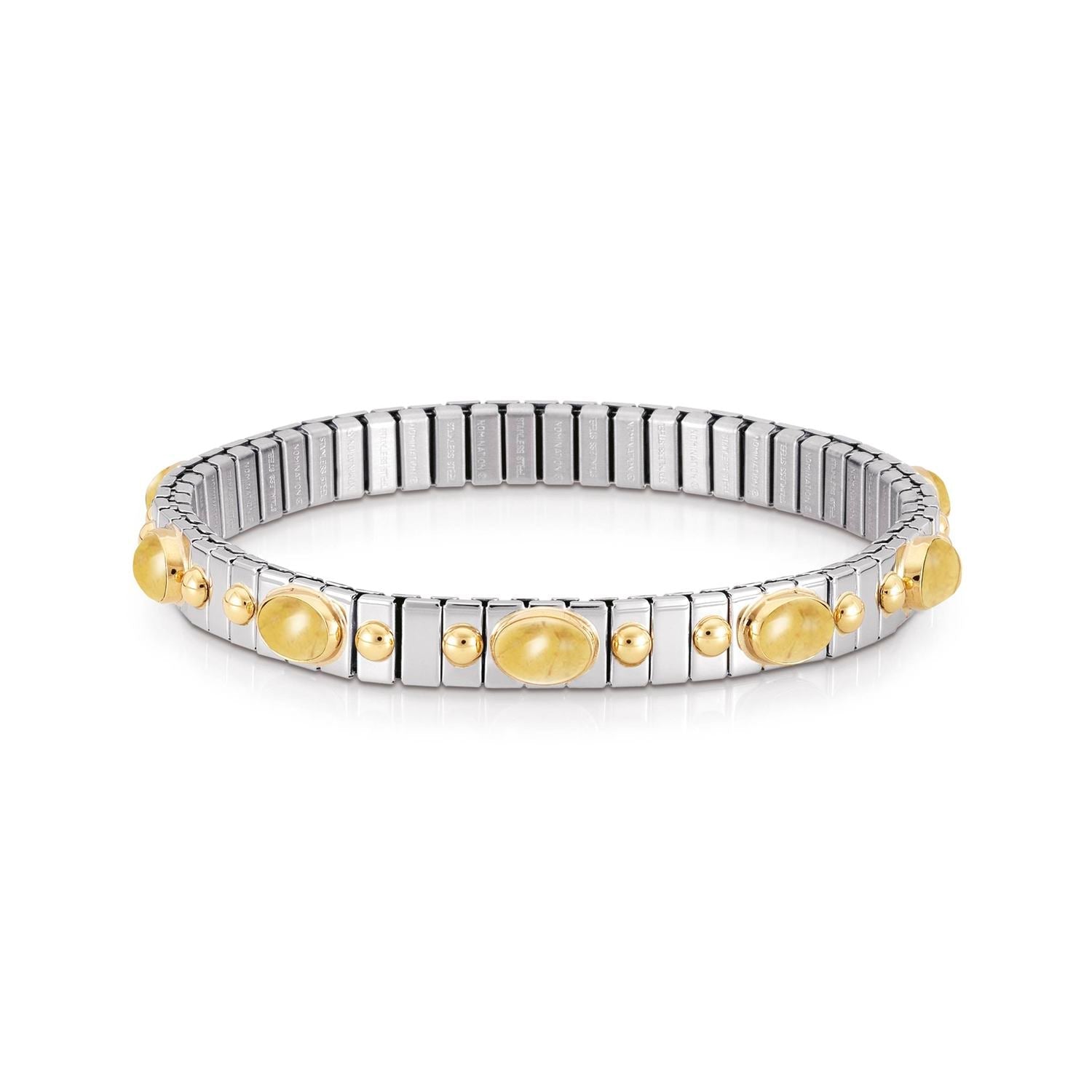 Nomination Armbander XTE SMALL Edelstahl, 18K-Gold und zehn Halbedelsteinen (007_CITRIN)