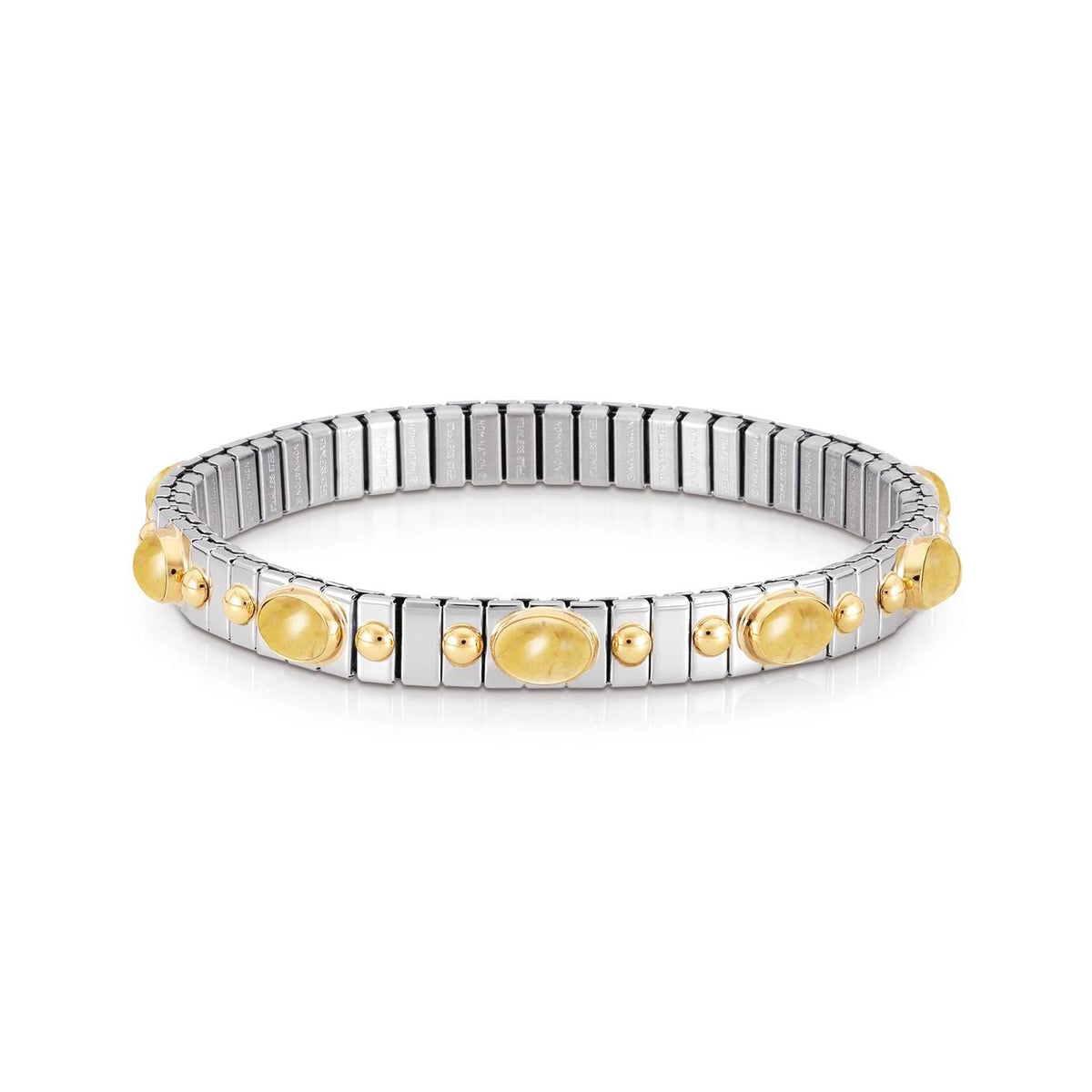 Nomination Armbander XTE SMALL Edelstahl, 18K-Gold und zehn Halbedelsteinen (007_CITRIN)