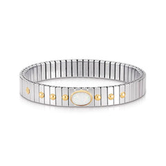 Nomination Armbander XTE MEDIUM Edelstahl und 18K-Gold mit 1 Edelstein (007_OPAL WEISS)
