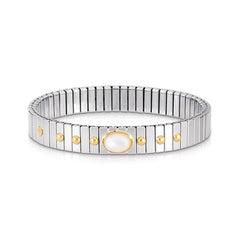 Nomination Armbander XTE MEDIUM Edelstahl und 18K-Gold mit 1 Edelstein (012_PERLMUTT WEISS)