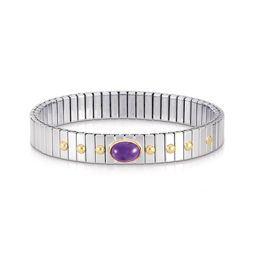 Nomination Armbander XTE MEDIUM Edelst, und 18K-Gold mit 1 Halbedelstein (002_AMETHYST)