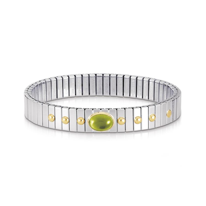 Nomination Armbander XTE MEDIUM Edelst, und 18K-Gold mit 1 Halbedelstein (005_PERIDOT)