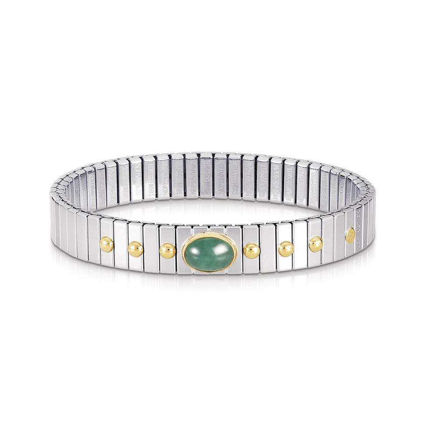 Nomination Armbander XTE MEDIUM Edelst, und 18K-Gold mit 1 Halbedelstein (009_SMARAGD)