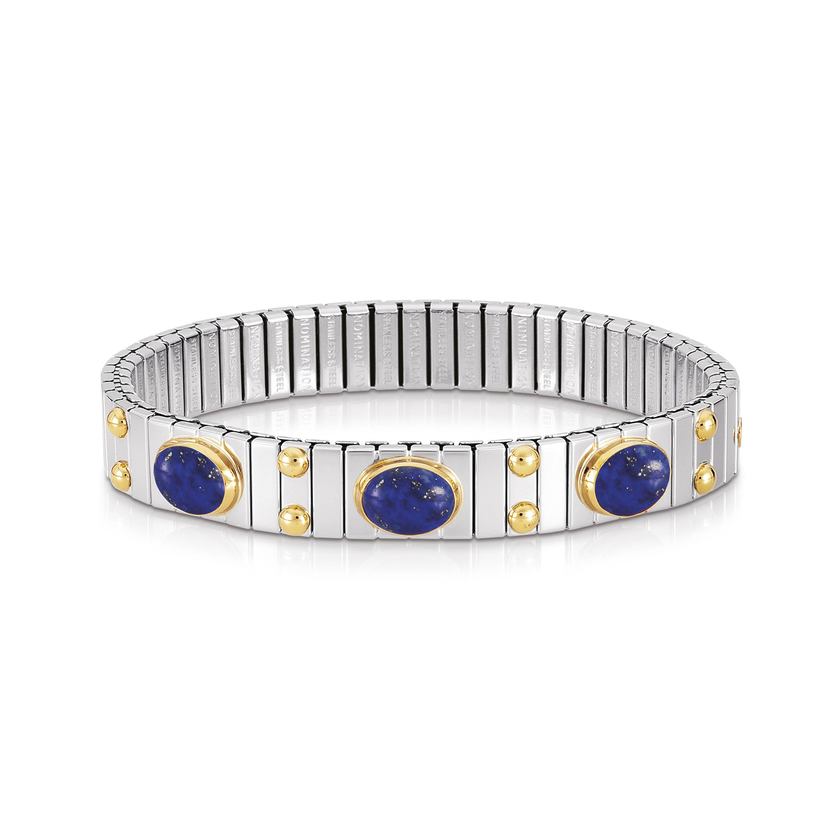 Nomination Armbander XTE MEDIUM Edelstahl und 18K-Gold mit 3 Edelsteinen (009_LAPISLAZULI)