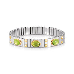 Nomination Armbander XTE MEDIUM Edelstahl und 18K-Gold mit 3 Halbedelsteinen (005_PERIDOT)