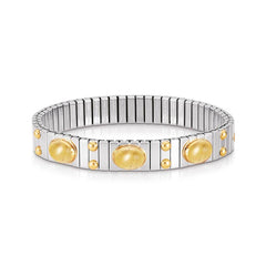 Nomination Armbander XTE MEDIUM Edelstahl und 18K-Gold mit 3 Halbedelsteinen (007_CITRIN)