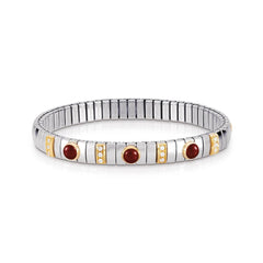 Nomination Armbander N,Y, SMALL Edelstahl, 18K-Gold, Cub, Zirc und Edelsteinen (004_ACHAT ROT)