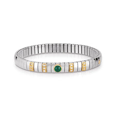 Nomination Armbander N,Y, SMALL Edelstahl, 18K-Gold, Cub, Zirc und Edelsteine (003_ACHAT GRUN)
