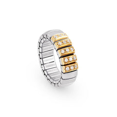 Nomination Ringe N,Y, SMALL aus Edelstahl und 18K-Gold mit Cubic Zirconia (001_WEISS)