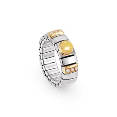 Nomination Ringe N,Y,  SMALL Edelstahl, 18K-Gold, Cub, Z, und Halbedelst, (007_CITRIN)