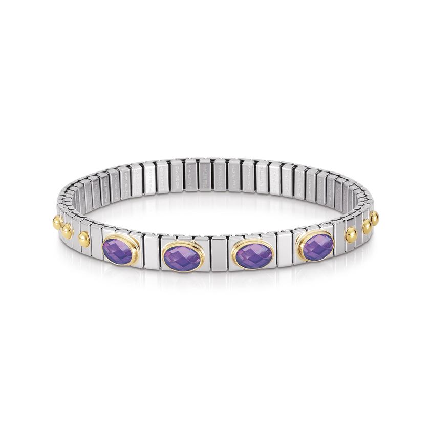 Nomination Armbander XTE SMALL Edelstahl und 18K-Gold  Zirkone FACETTIERT (001_VIOLETT)