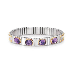 Nomination Armbander XTE MEDIUM Edelstahl und 18K-Gold  Zirkone FACETTIERT (001_VIOLETT)