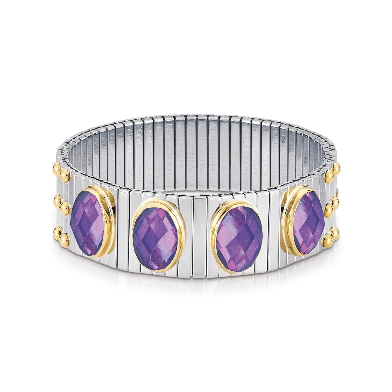 Nomination Armbander XTE EXTRA LARGE Edelst,, 18K-Gold  Zirkone FACETTIERT (001_VIOLETT)