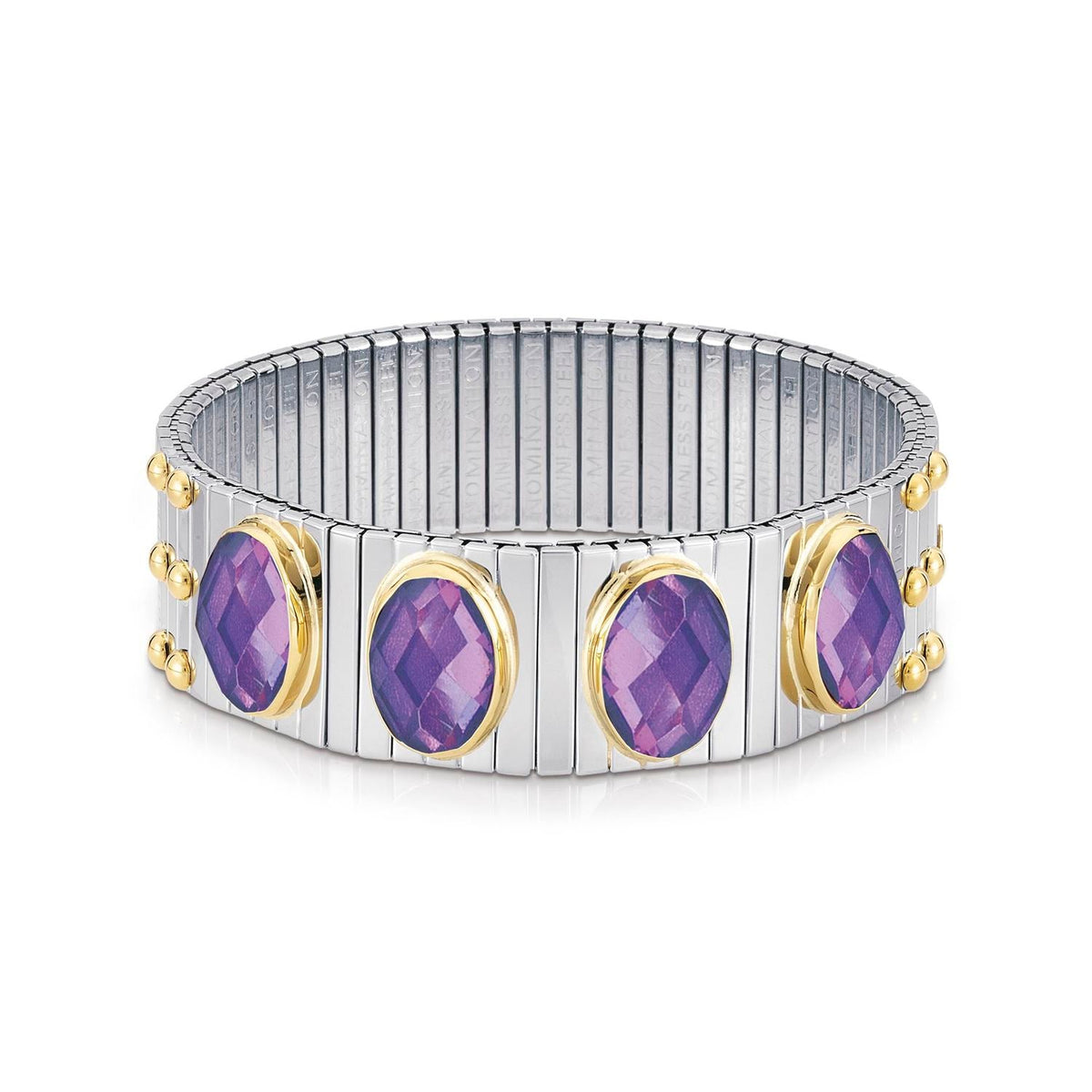 Nomination Armbander XTE EXTRA LARGE Edelst,, 18K-Gold  Zirkone FACETTIERT (001_VIOLETT)