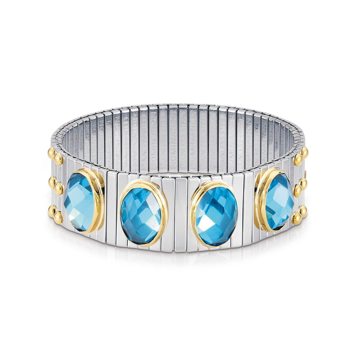 Nomination Armbander XTE EXTRA LARGE Edelst,, 18K-Gold  Zirkone FACETTIERT (006_HIMMELBLAU)