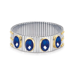 Nomination Armbander XTE EXTRA LARGE Edelst,, 18K-Gold  Zirkone FACETTIERT (007_BLAU)