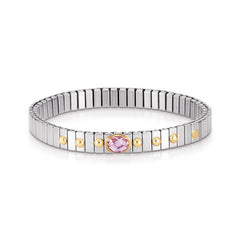 Nomination Armbander XTE SMALL Edelstahl und 18K-Gold  Zirkone FACETTIERT (003_ROSA)