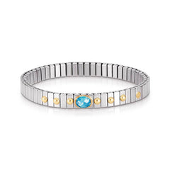 Nomination Armbander XTE SMALL Edelstahl und 18K-Gold  Zirkone FACETTIERT (006_HIMMELBLAU)