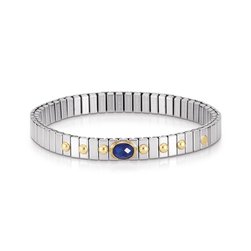 Nomination Armbander XTE SMALL Edelstahl und 18K-Gold  Zirkone FACETTIERT (007_BLAU)