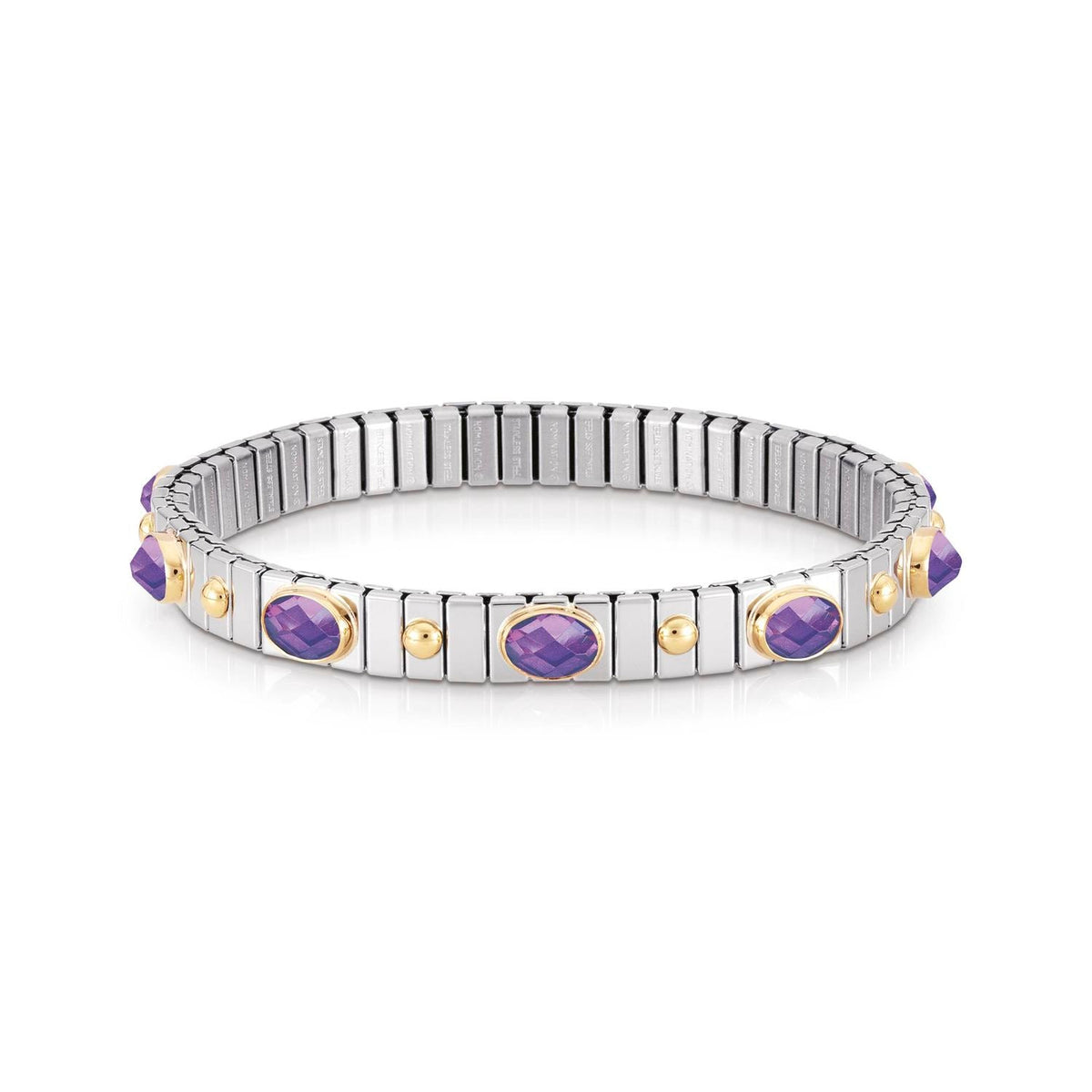 Nomination Armbander XTE SMALL Edelstahl und 18K-Gold  Zirkone FACETTIERT (001_VIOLETT)