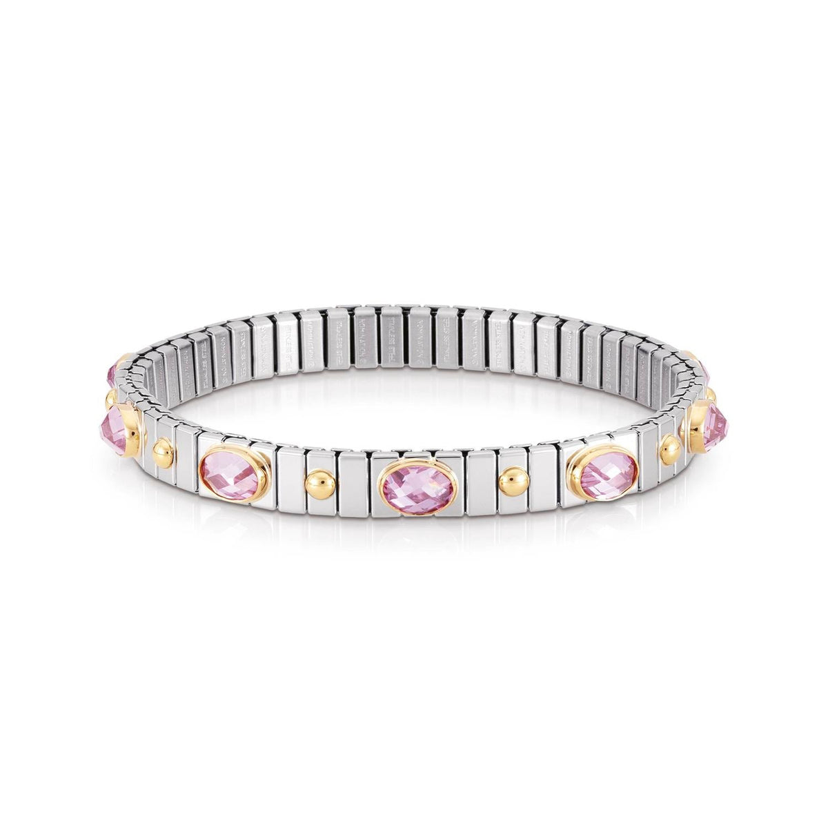 Nomination Armbander XTE SMALL Edelstahl und 18K-Gold  Zirkone FACETTIERT (003_ROSA)