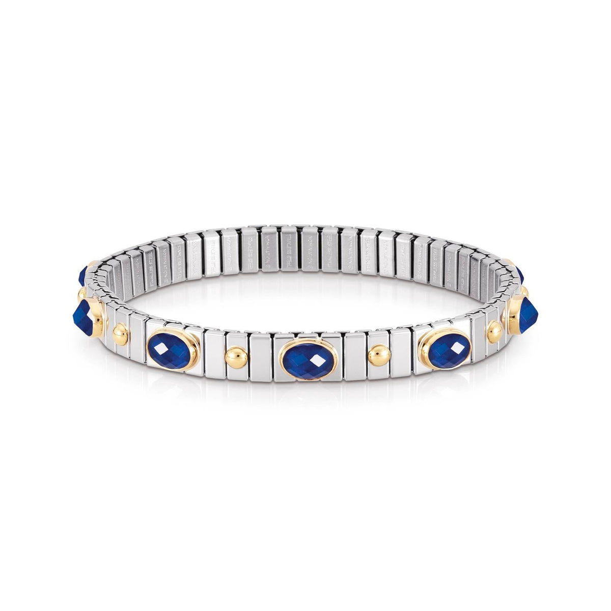 Nomination Armbander XTE SMALL Edelstahl und 18K-Gold  Zirkone FACETTIERT (007_BLAU)