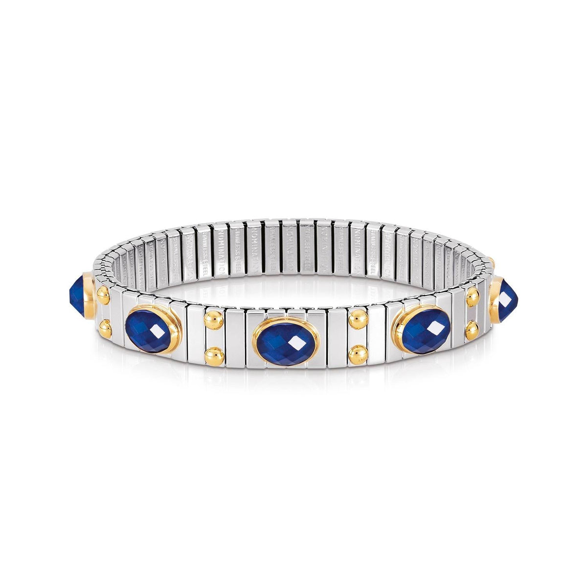 Nomination Armbander XTE MEDIUM Edelstahl und 18K-Gold  Zirkone FACETTIERT (007_BLAU)