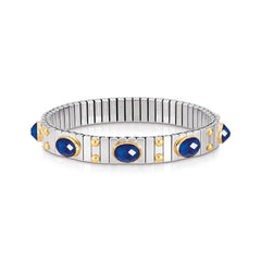 Nomination Armbander XTE MEDIUM Edelstahl und 18K-Gold  Zirkone FACETTIERT (007_BLAU)