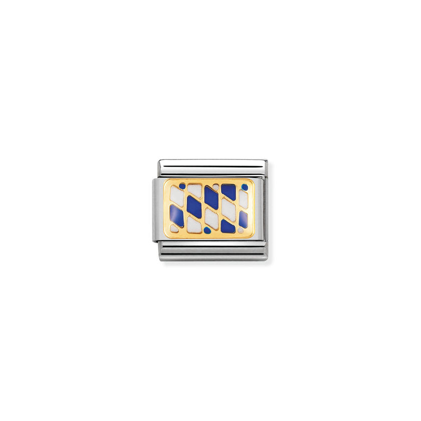 Nomination Composable Classic FLAGGE EUROPA Edelstahl, Email und 18K-Gold (37_Flagge BAYERN)