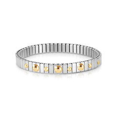 Nomination Armbander XTE SMALL aus Edelstahl und 18K-Gold mit drei Symbolen (008_Kugelchen)