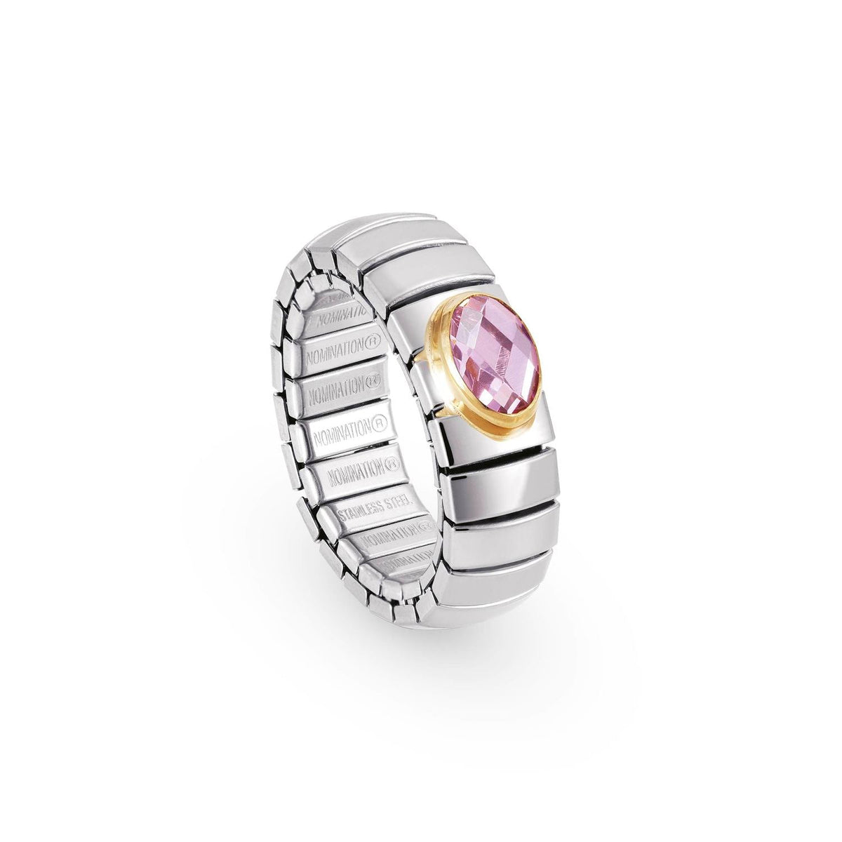 Nomination Ringe XTE SMALL aus Edelstahl und 18-K-Gold mit facettiertem Zirkon (003_ROSA)