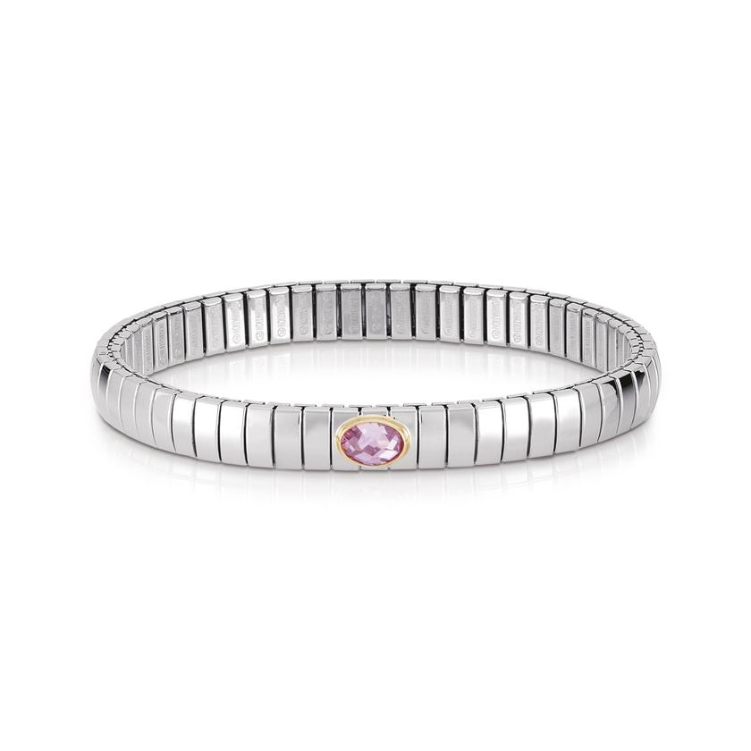 Nomination Armbaender XTE SMALL Edelstahl, 18-K-Gold u, 1 facettierten Zirkon (003_ROSA)