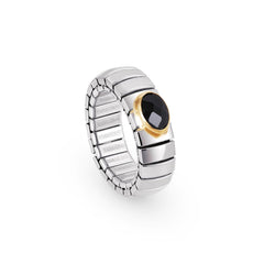 Nomination Ringe XTE SMALL aus Edelstahl und 18-K-Gold mit facettiertem Zirkon (011_Schwarz)