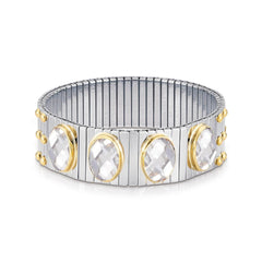 Nomination Armbander XTE EXTRA LARGE Edelst,, 18K-Gold  Zirkone FACETTIERT (010_WEISS)