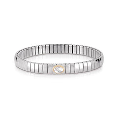 Nomination Armbaender XTE SMALL Edelstahl, 18-K-Gold u, 1 facettierten Zirkon (010_WEISS)