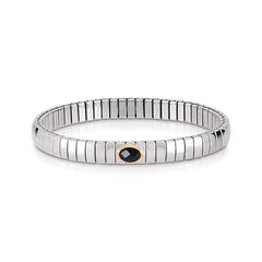 Nomination Armbaender XTE SMALL Edelstahl, 18-K-Gold u, 1 facettierten Zirkon (011_Schwarz)