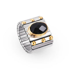 Nomination Ringe XTE EXTRA LARGE Edelstahl, 18K-Gold und FACETT, Zirkon (011_Schwarz)