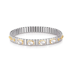 Nomination Armbander XTE SMALL Edelstahl und 18K-Gold  Zirkone FACETTIERT (010_WEISS)