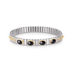 Nomination Armbander XTE SMALL Edelstahl und 18K-Gold  Zirkone FACETTIERT (011_Schwarz)
